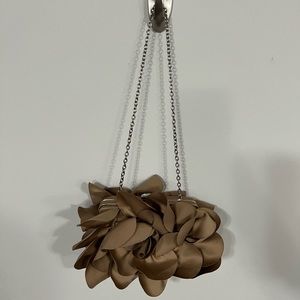 Sandra Roberts Gold Flower Evening Bag